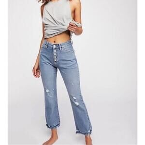 Free People We the Free Dylan high-rise distressed jeans button fly frayed hem24